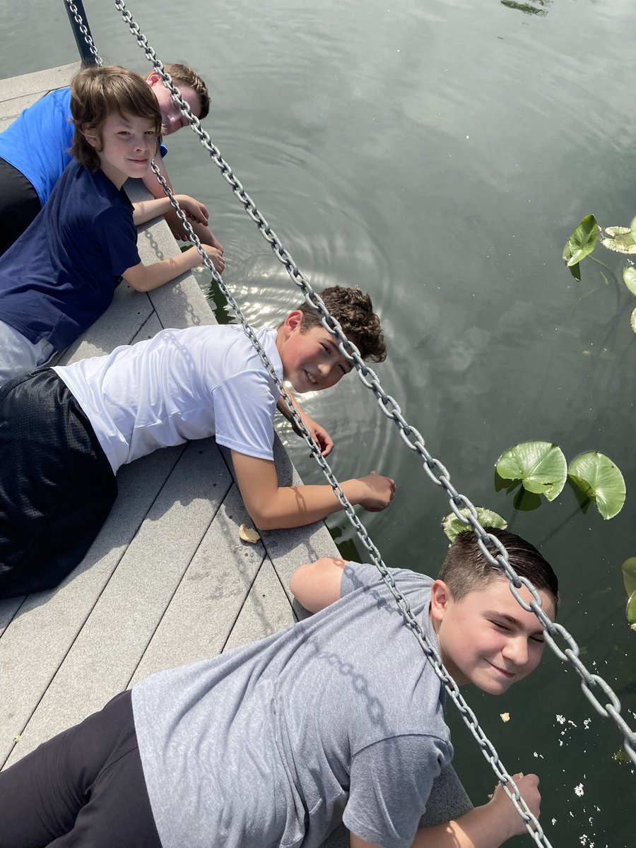 Shiloh MS week 1: orange group tried to catch fish with their hands & luck was with them! Ms. Felter had to kiss a fish!! #ODSchangetheworld