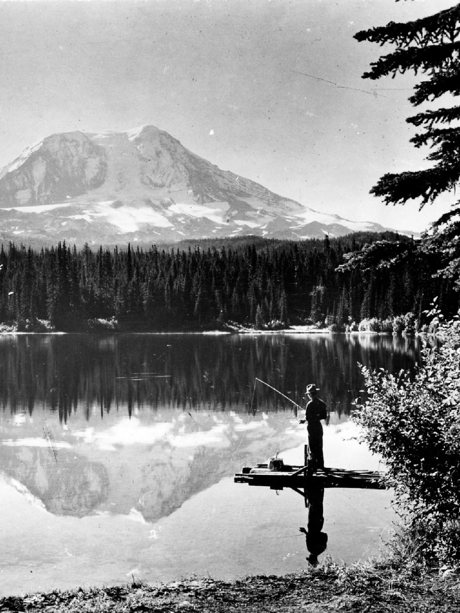 Mt. Adams from Takhlakh Lake, WA, 1937.