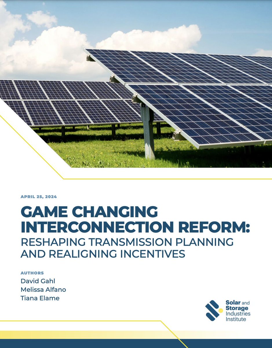 Our interconnection process is broken. How do we fix it? A new report from @SolarInstitute_ proposes game-changing solutions that would lead to lower interconnection costs, a more robust transmission system, and faster build-out of clean energy. ssii.org/interconnectio…