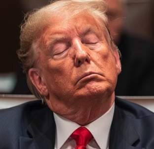 OccupyDemocrats's tweet photo. BREAKING: Donald Trump "appears to have fallen asleep" in court again according to NBC News, unleashing a wave of brutal mockery online. 

His eyes were reportedly "closed for extended periods of time" and his head "jerked" around. 

This is the same man who calls Joe Biden "sleepy."

It's time for Trump to abandon his White House dreams for a retirement home.

Please retweet and ❤️ if you think that Trump is fully unfit to be president  — and consider joining the growing exodus to Tribel, a new pro-democracy social network that is exploding in popularity because Twitter and Facebook are trying to stop its growth — which is only making Tribel grow even faster. Please follow us on Tribel to get all of our breaking news alerts sent straight to your phone or computer by clicking the following link: https://t.co/HnJzSKjCwX