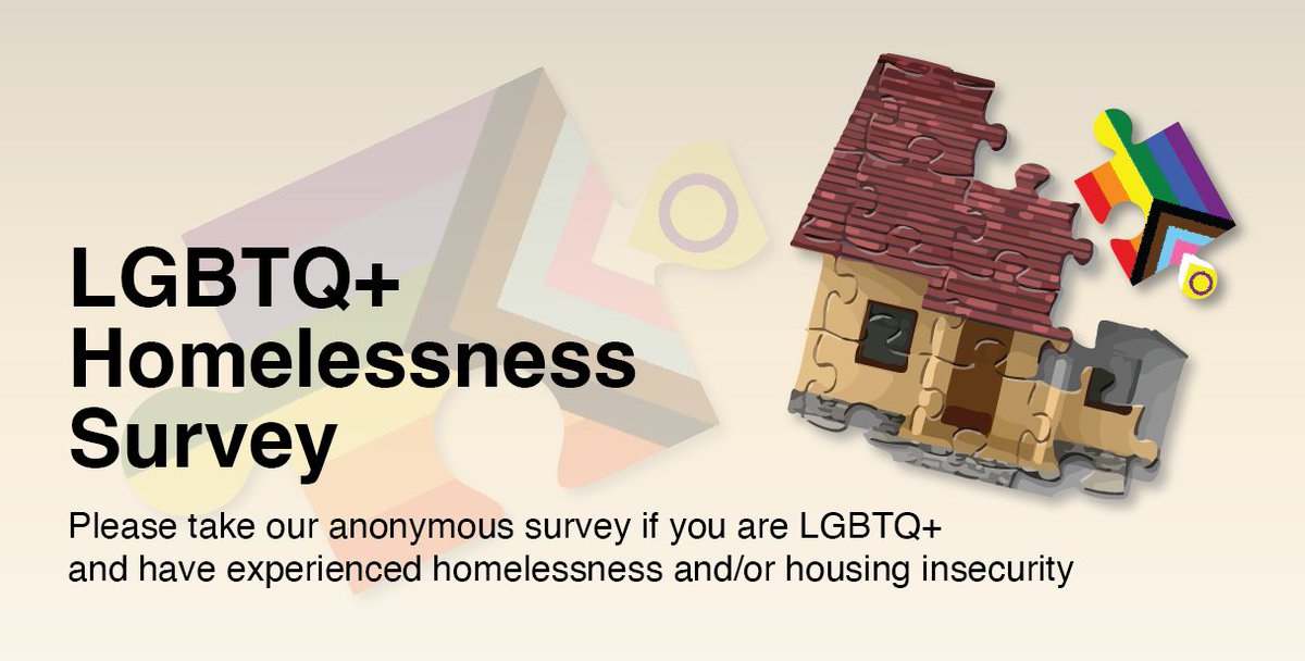 Please take our anonymous LGBTQ+ Homelessness Survey to share your experiences of homelessness and housing insecurity. The results will inform plans to create dedicated emergency accommodation for LGBTQ+ people: surveymonkey.com/r/LGBTQhome24

#HousingForAll #HousingIsAHumanRight #lgbtq