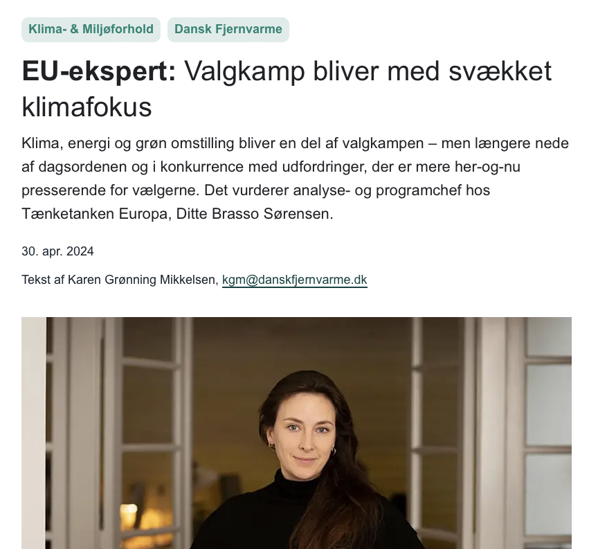 Jeg har talt med #DanskFjernvarme om #EP24 - særligt om hvilken nuance af 🟩🌱der kommer til dominere det næste parlament - læs med her 👇@thinkeruopa #eudk #dkgreen