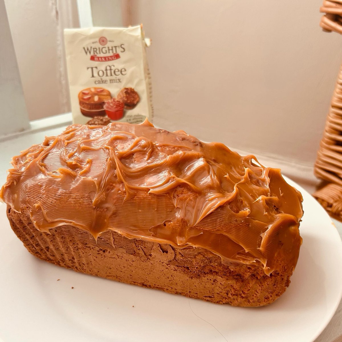 Some words of praise for our Toffee Cake Mix... 🌟 'This mix produces a light and moist cake with consistent results. There are real pieces of toffee in this. I add fudge pieces with mashed banana to make a banoffee-style cake.' 🌟 Availalbe in Tesco, Sainsbury's, and Waitrose.
