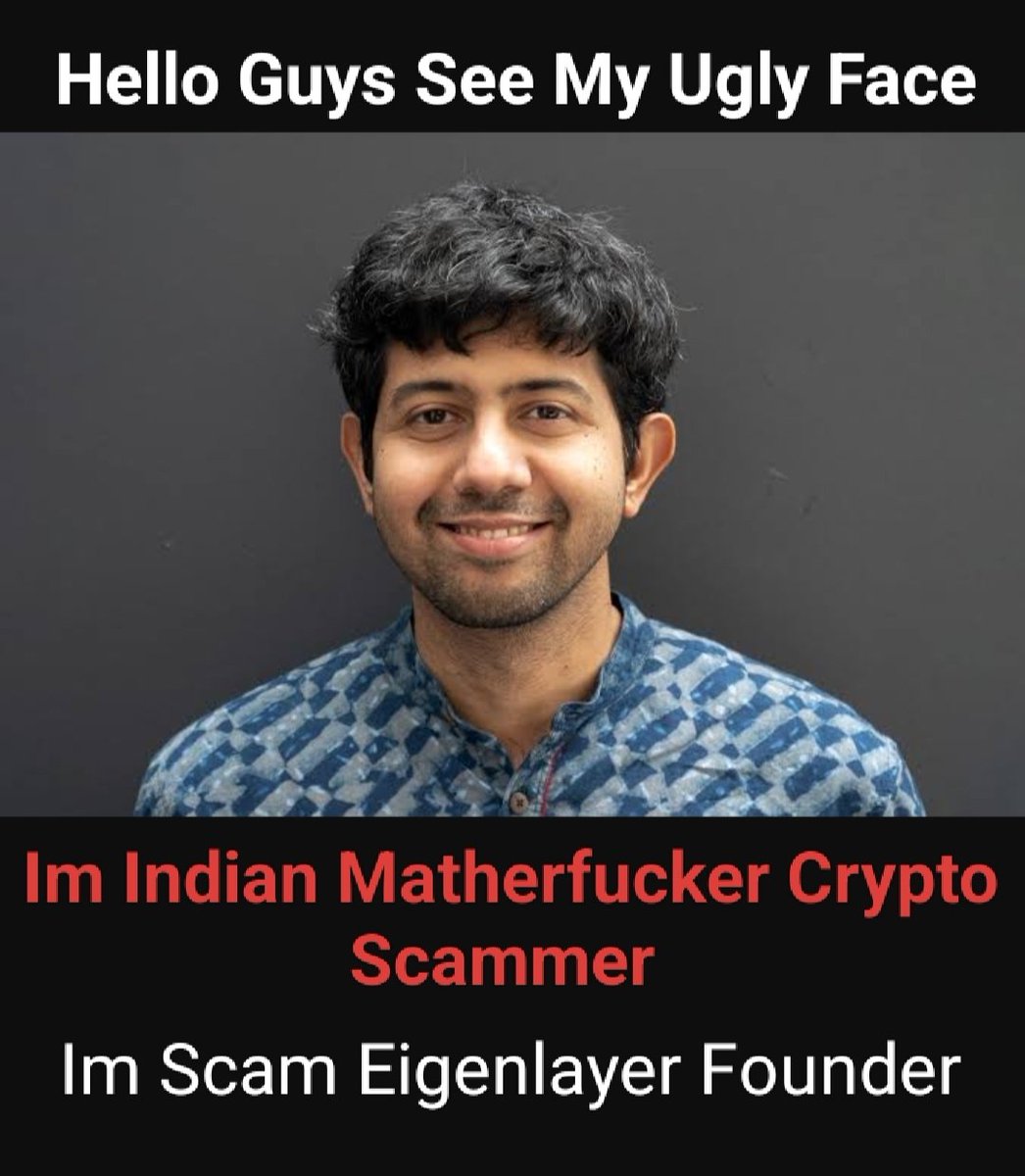 This person is a fraudulent scammer If you have information about him, publish it The eigenlayer# scam project is a big scam #eigenscam
#scamer
#EigenSCAM