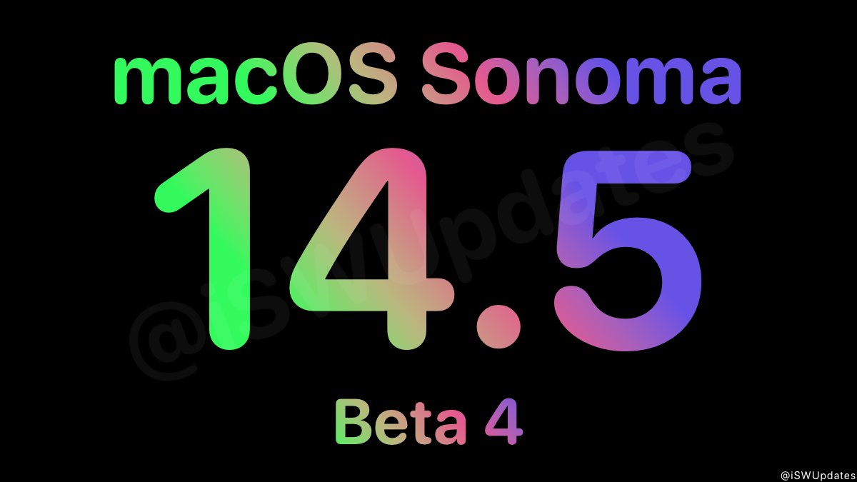 macOS Sonoma 14.5 Developer Beta 4 (23F5074a) has been released. #macOS145Beta4