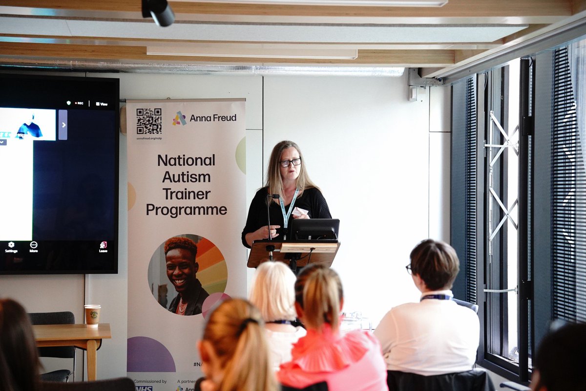 @CatherineDakin, NHS Psychiatrist, sharing her experiences of being part of our community and her determination auditing her clinical practice moving from #NATPmentalhealth training to implementation of real world changes to improve outcomes for #autistic people. #AnnaFreud