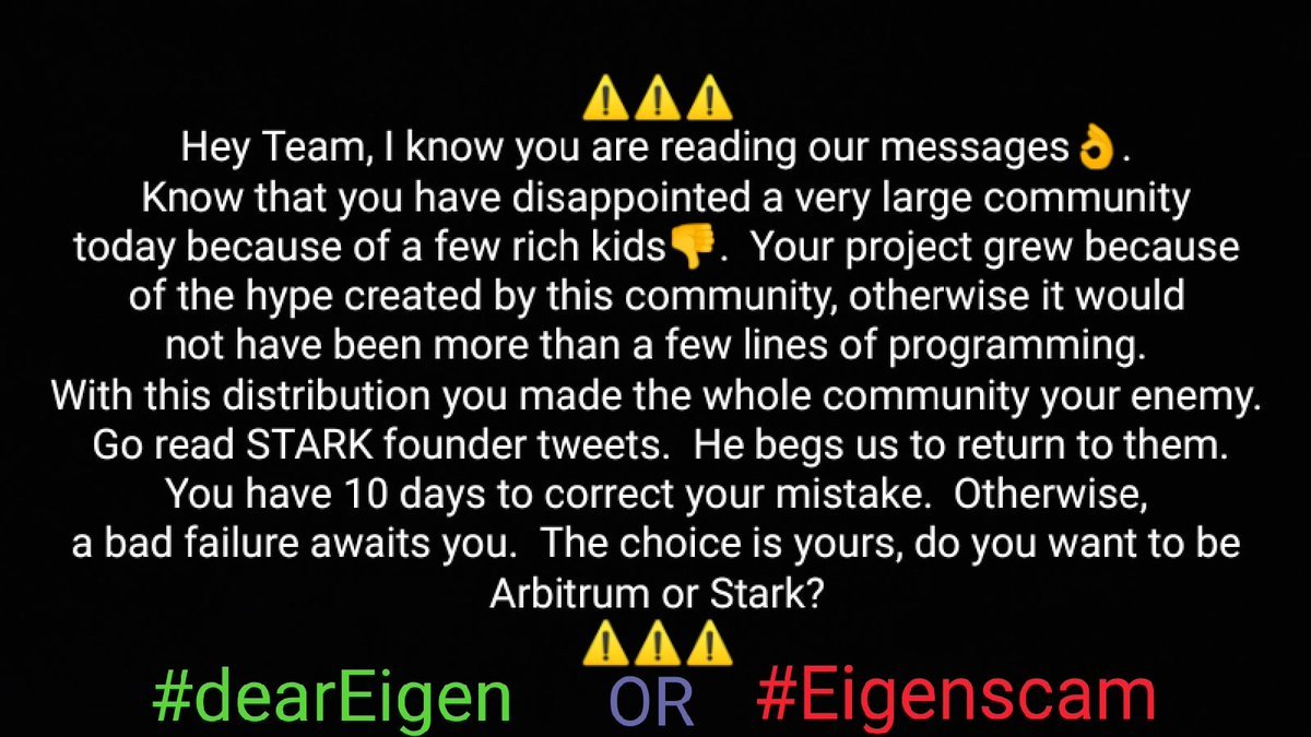 Please ban the @eigenlayer project The biggest scam of 2024
#EigenSCAM