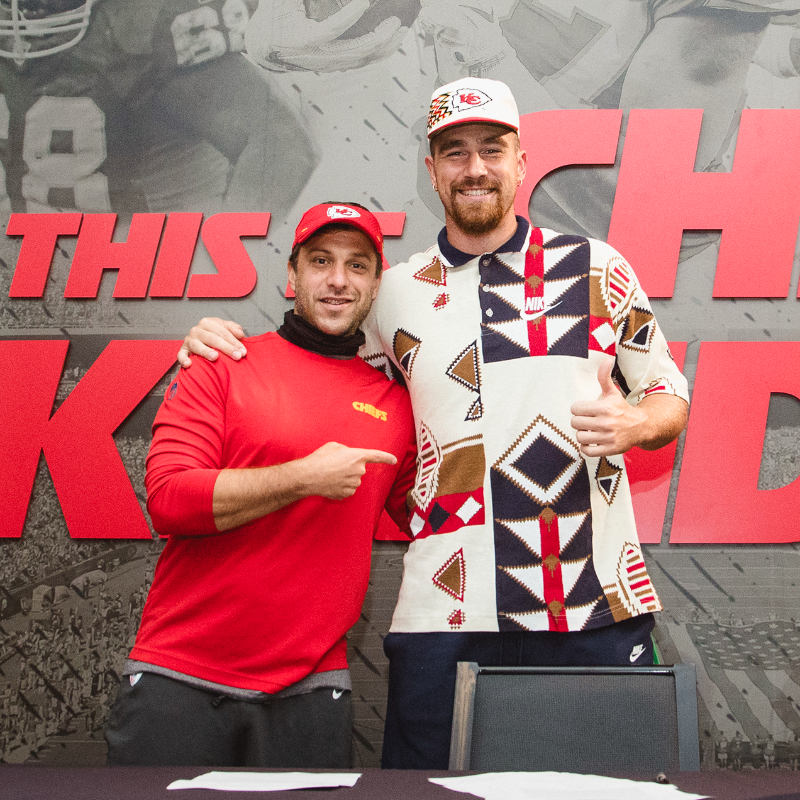 Chiefs's tweet photo. Everyone's favorite tight end over the years ⏭️