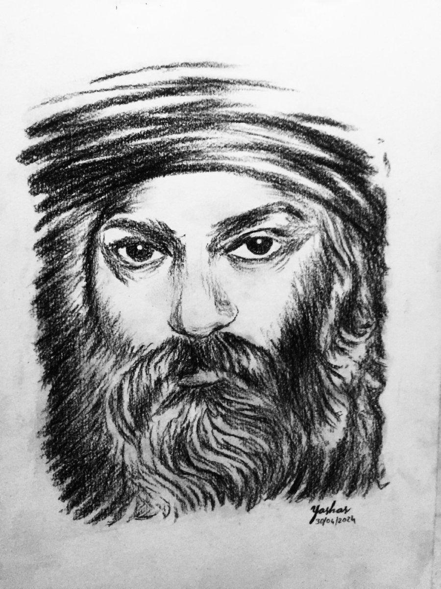 Overflowing with joy after sketching my beloved Master Osho, the embodiment of love itself. ❤ 
Donate trees to receive your very own portrait! 🌳🎨
consciousplanet.org/en/cauvery-cal…

 Contact: 9740731275
#CauveryCalling
#OshoLove #SketchArtist