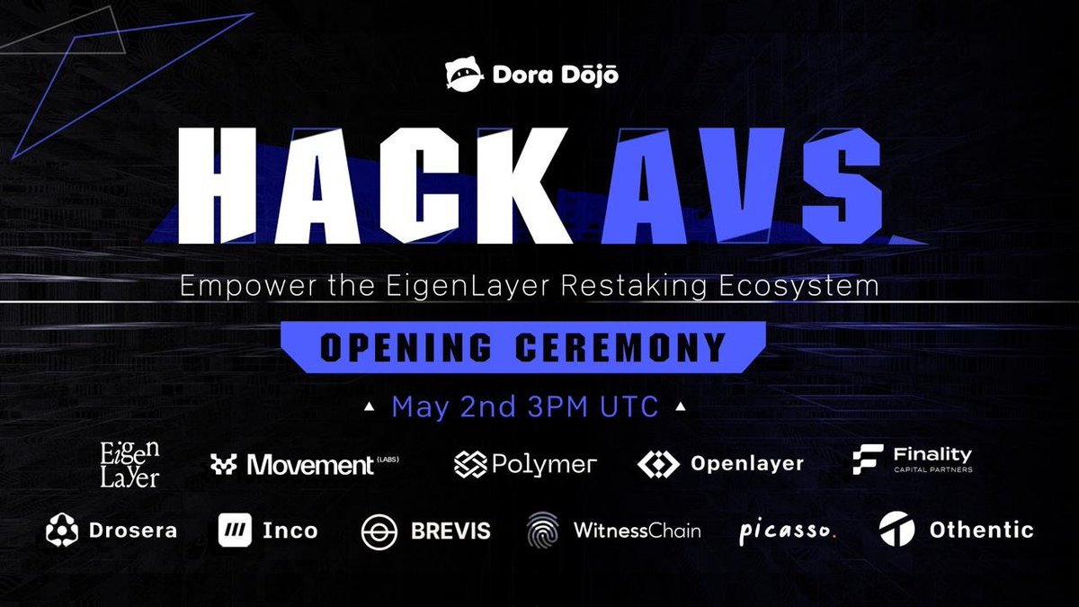 Join us for #HackAVS's grand opening featuring an all-star guest lineup!🌟 Curious about what to build and the prizes you could win? Get everything answered for the #AVS hackathon🫡 ⏰3 PM UTC, May 2nd (Thu) 📺Binance: binance.com/en/live/video?… YouTube: youtube.com/live/40tGAy_wh…