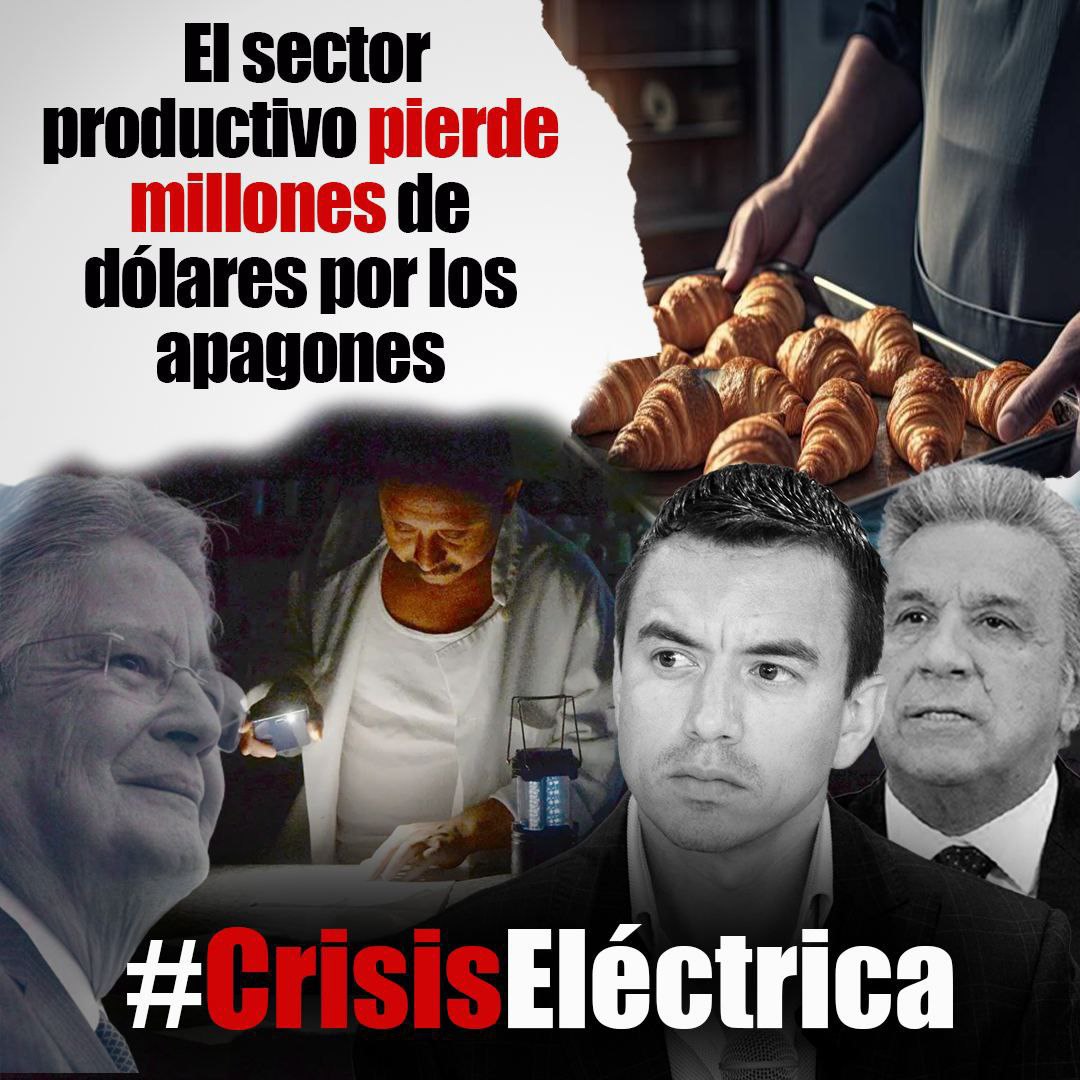 Una de las promesas de campaña de Moreno, Lasso y Noboa ha sido atraer a la inversión extranjera. ¿Qué empresa puede estar interesada en invertir en el Ecuador, si los apagones les generan millones de pérdidas? #CrisisEléctrica