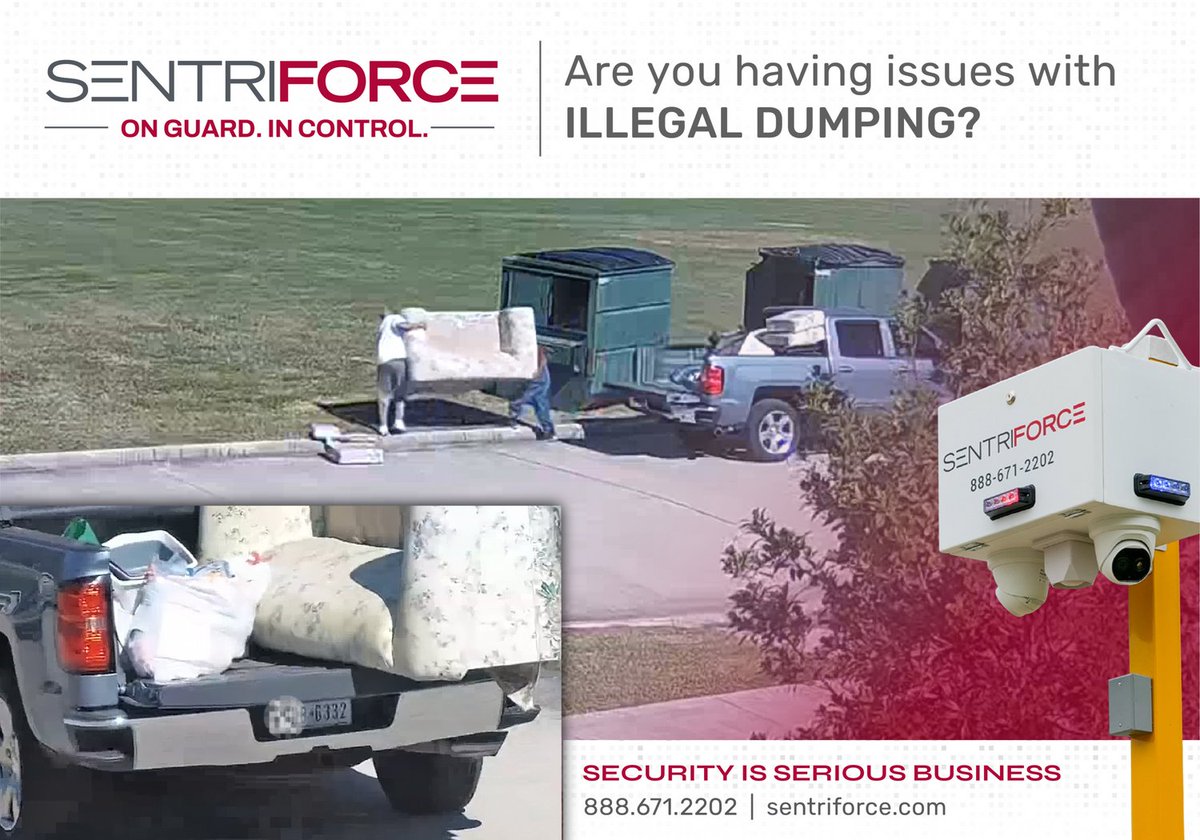 SentriForce's tweet photo. Struggling with illegal dumping on your property? 🚯 Our state-of-the-art surveillance solutions are designed to deter, detect, and document unauthorized waste disposal, keeping your site clean and compliant.

#IllegalDumping #SurveillanceSolutions #SentriForce https://t.co/tJoKhh0XB4