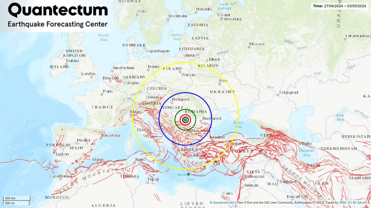 SERBIA
Time: 2024-04-30 at 05:42:05 UTC
2024-04-30 at 07:42:05 Belgrade
Location: 44.62° LAT, 22.40° LON
Magnitude: mb4.2
Depth: 10 km
Provider: @EMSC