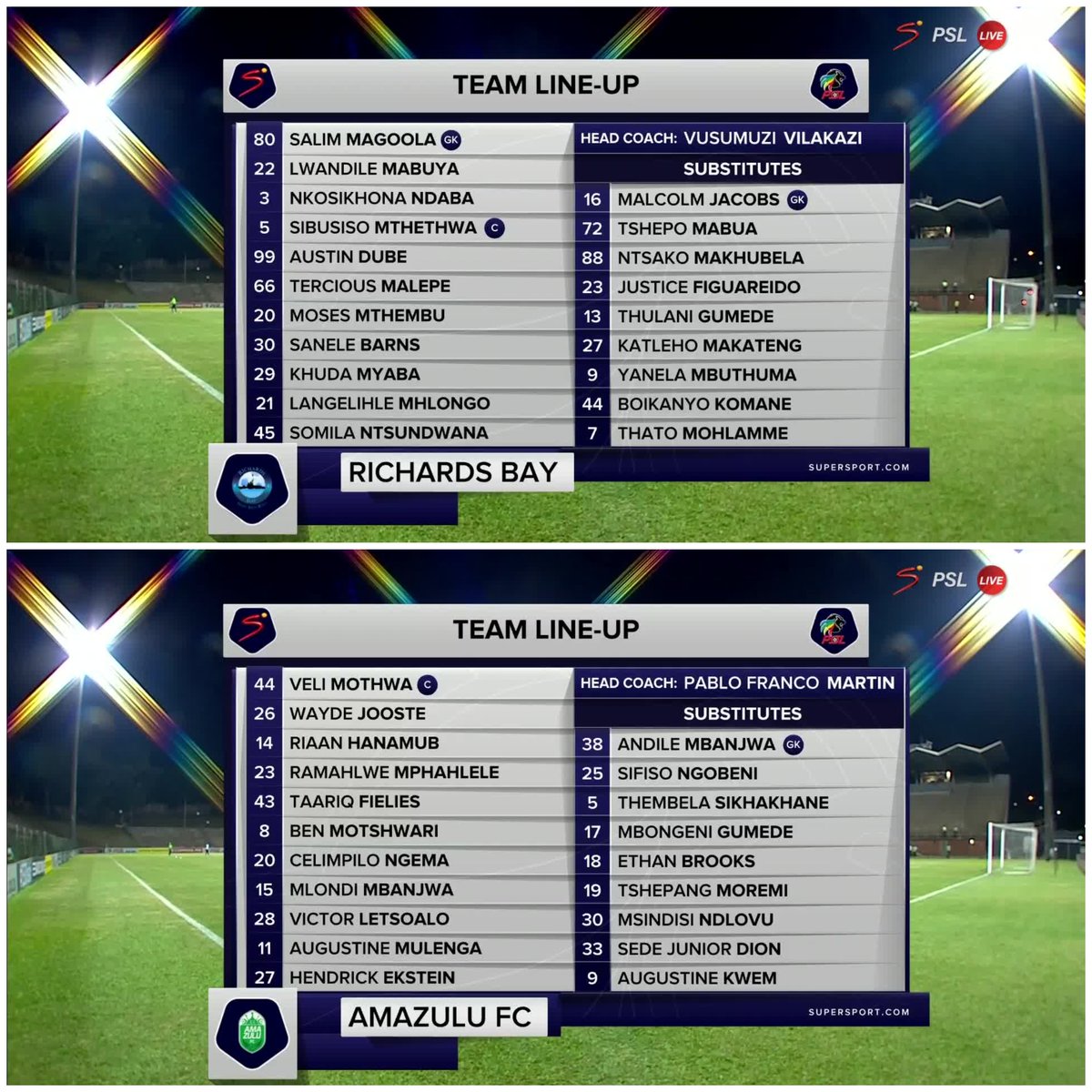 It's an all-KZN affair as Richard's Bay takes on Amazulu FC 👇 📺 Stream #DStvPrem live: tinyurl.com/4wrtdwtb