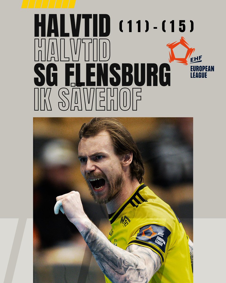 HALVTID
Flensburg kom ikapp, men en stark avslutning på den första halvleken gör att vi leder med fyra igen!

#Sävehof #gulsvartmagi #EHFEL