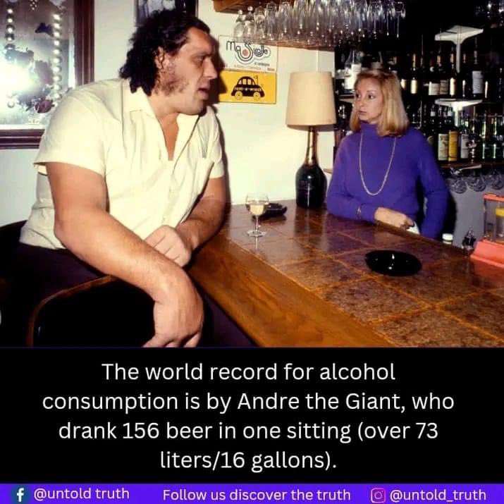 ✨#AndretheGiant holds the world record of  drinking nearly seven cases of #beer in sitting!🤯🍺