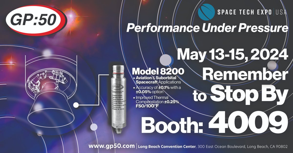 GP50_'s tweet photo. Only two weeks left until Space Tech Expo 2024 blasts off! Our team is gearing up to showcase our reliable and accurate instrumentation-grade pressure sensing equipment. Don't miss out on this stellar opportunity! Mark your calendars and meet us there! #SpaceTechExpo #GP50 https://t.co/YgEH71ZQNb