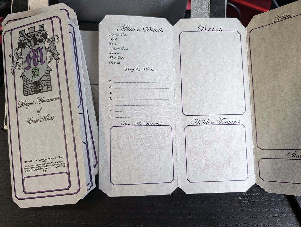 I hid something special for my players in this version of the mission briefs. There is very faint text that gives them rules on how to use the hidden spells in this. It acts as a 1st level spell scroll. #dnd #ttrpg #homebrew