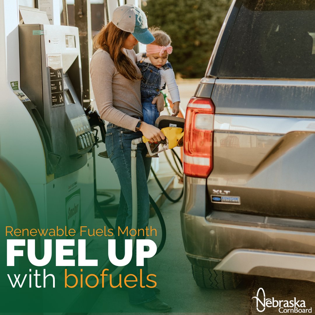 It's Renewable Fuels Month in Nebraska! As you hit to road for vacations or events, fuel up with biofuels like ethanol and biodiesel to help reduce greenhouse gas emissions while also saving money! #NECorn #biofuels