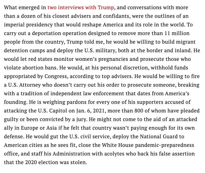 AdamSchiff's tweet photo. This isn't an excerpt from an Orwell novel.

This is Trump's plan for a second term.

And my opponent @SteveyGarvey6 still won’t say whether he’ll vote for such anti-democratic mayhem. https://t.co/FfKvaTVhO8