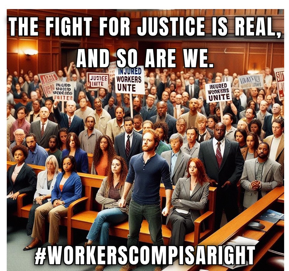 The fight for justice is real, and so are we! #WorkersCompIsARight Let's stand united and demand the fair treatment and rights we deserve. #JusticeForAll #InjuredWorkers