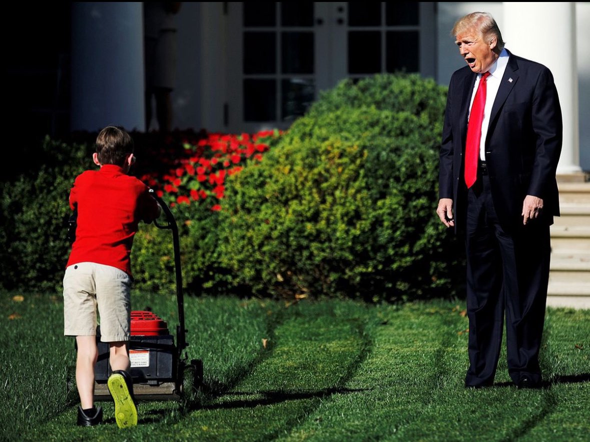 HEY BARRON THE JUDGE FROM THE TRIAL WITH THE CHICKS I WAS BANGING BEHIND YOUR MOTHER’S BACK SAYS I CAN GO TO YOUR GRADUATION BUT NOW I HAVE BIGLY IMPORTANT GOLF PLANS