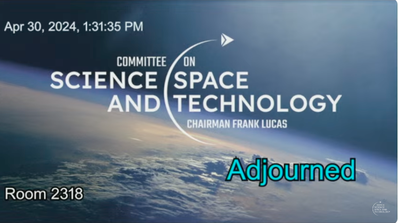 @astrobotic #NASA #HOUSESST - Hearing is adjourned