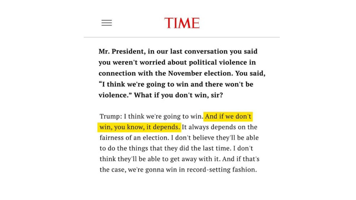 Trump told @TIME ⬇️ He wants to let states “monitor women's pregnancies so they can know if they've gotten an abortion” He supports states “prosecuting” women who get an abortion He might ban abortion medication nationwide Signaled he may incite political violence if he loses