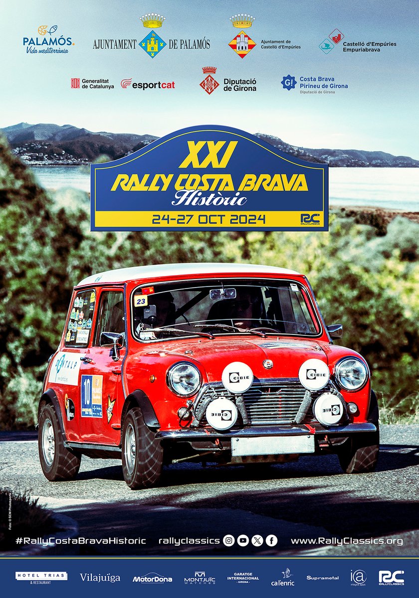 ❗️Presentem el XXI #RallyCostaBravaHistoric (24-27 oct), el ral·li de regularitat imprescindible❗️ Una edició plena de novetats, amb seu compartida entre Castelló d'Empúries i Palamós, 1000 km de recorregut i 3 etapes ⏱20 maig, obertura inscripcions ▶️rallyclassics.club/ca/xxi-rally-c…