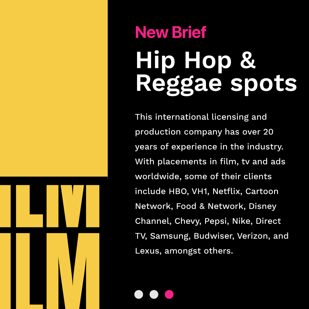 $5000 Reggae, HipHop, Funk &amp; Trap Placements 

4 DAYS TO GO⚡️

This international licensing and production company has over 20 years of experience in the industry. With placements in film, tv and ads worldwide.
DEADLINE⏰:Fri May 10th
SUBMIT HERE👉bit.ly/3UDWldE