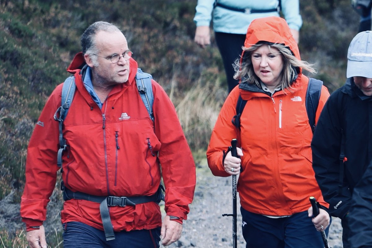 Not long ago, I acted as unofficial photographer for @andywightman’s final Munro. The Presiding Officer for the Scottish parliament, Alison Johnstone, was also in attendance. Two former Green politicians, and long-time champions of the outdoors. Ask yourself this, though: (1/5)