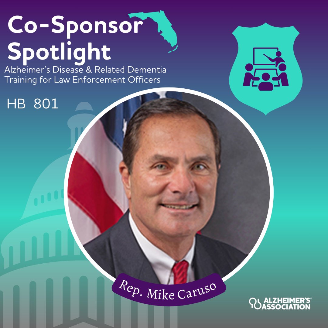 Due to the nature of Alzheimer’s, individuals have a higher likelihood of interacting with law enforcement. HB 801 will ensure law enforcement have the resources they need to properly address situations. Thank you @RepMikeCaruso for cosponsoring this critical legislation.