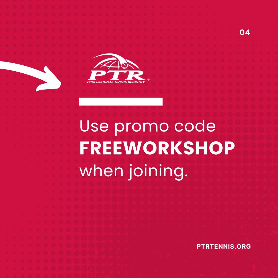 Join PTR this May and get a FREE Level 1 Certification Workshop upon joining as a new member using promo code FREEWORKSHOP! 🎉  Sign up now and dive into the world of professional tennis with PTR!  🎾✨ 

JOIN TODAY → buff.ly/3w5jAUL 

#LoveTennis #TennisCoaching #Tennis