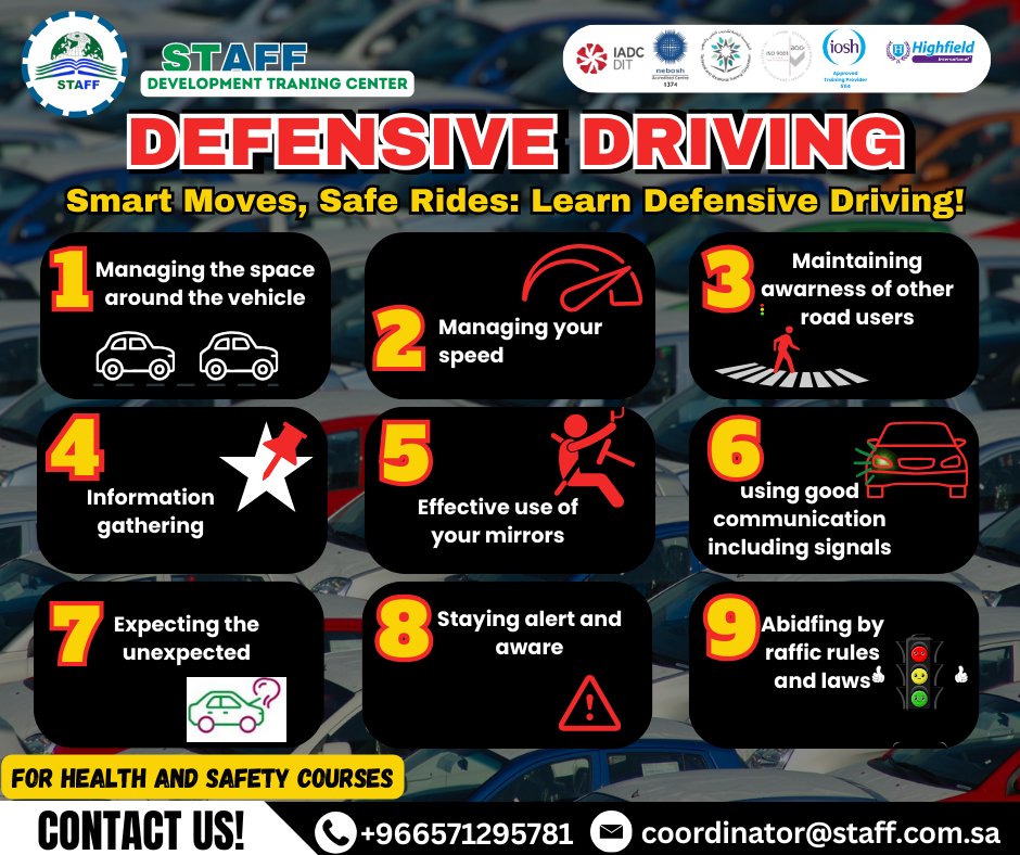 Stay safe on the road with our Defensive Driving Awareness training! Learn essential skills to anticipate and avoid potential hazards, ensuring a smoother and safer journey for you and others. Join us to become a more confident and responsible driver today #DefensiveDriving