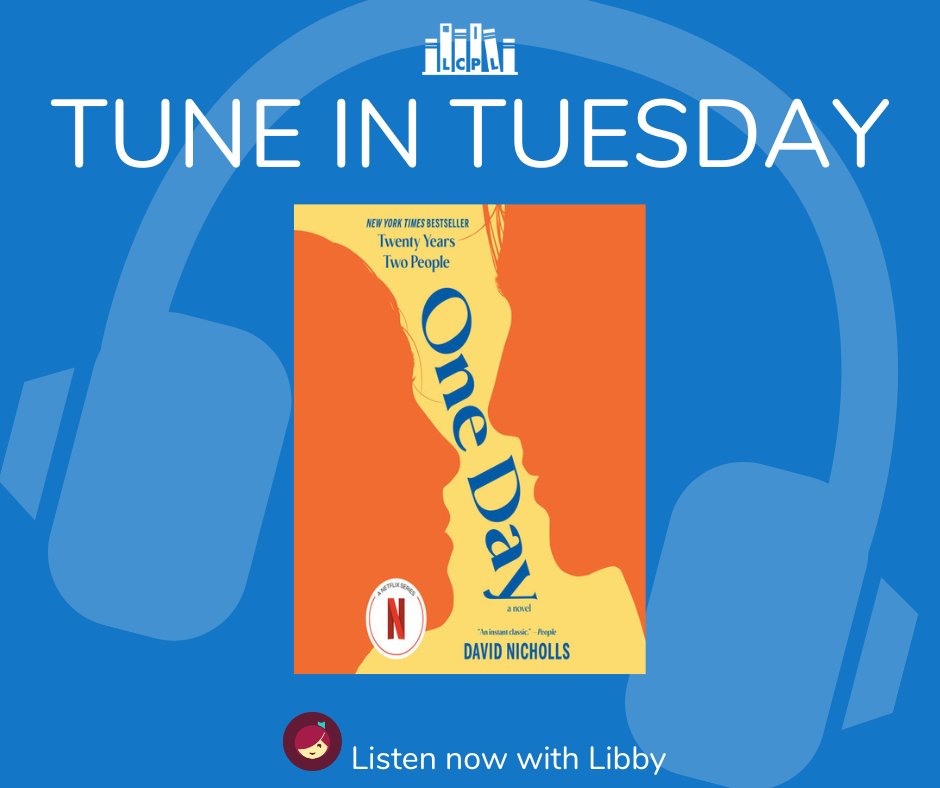 This week, tune in to David Nicholls's audiobook, ONE DAY. Check it out or place a hold here: tinyurl.com/yubfa43a