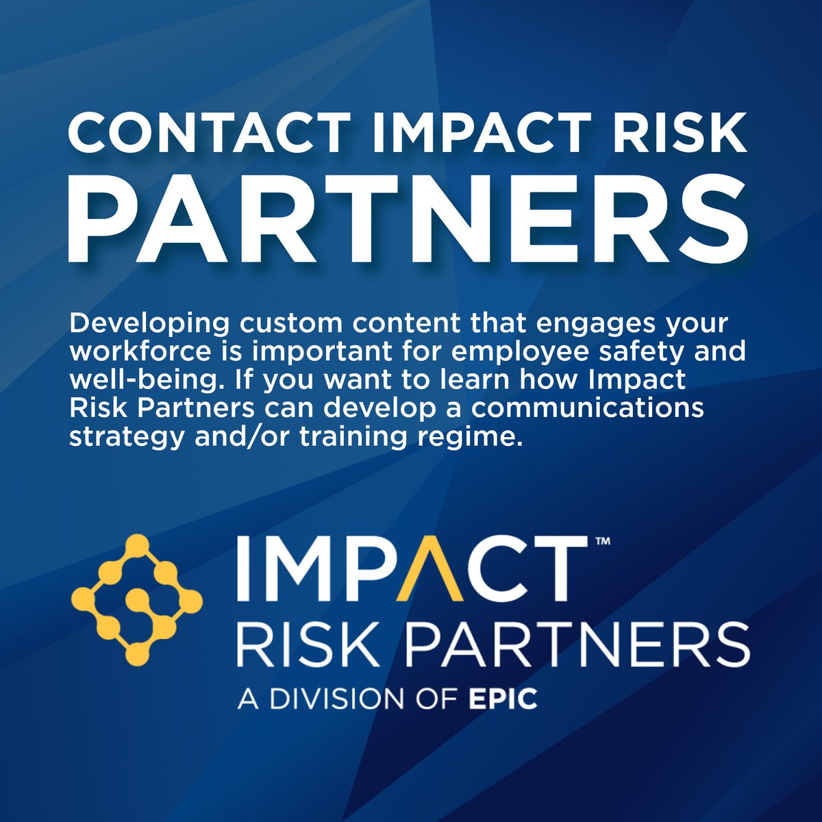 #WorkplaceViolence is a serious issue that can happen anywhere. At Impact Risk Partners, we offer custom #communication and #training services to ensure employee safety. Visit bit.ly/4dgyYhD or email Dale Smith @ dale.smith@epicbrokers.com to learn more. #RiskManagement