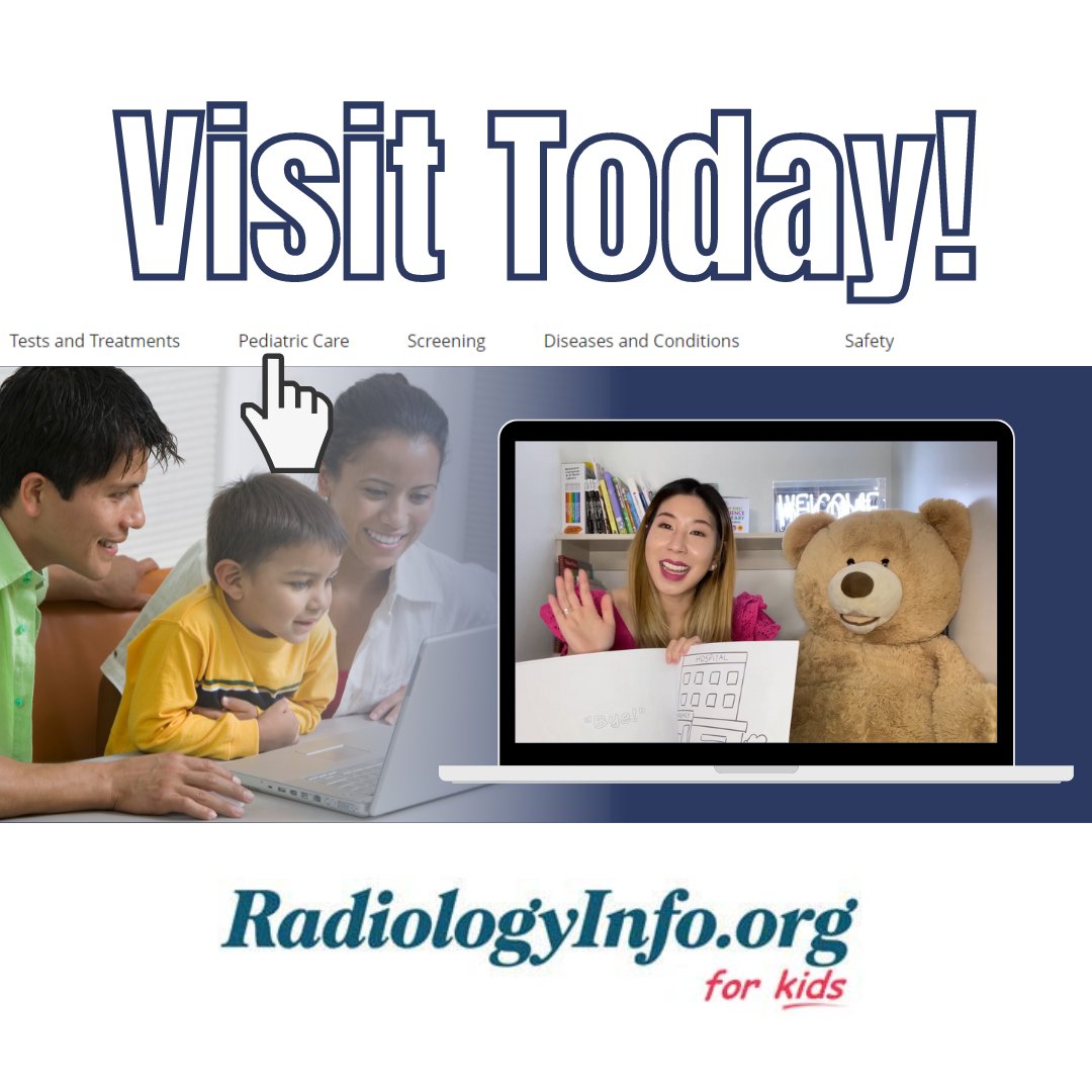 Follow along with Teddy’s story and learn about the people and places you’ll see while getting an x-ray, CT, and ultrasound! Dr. Sherry Wang presents all three videos in English and Mandarin at bit.ly/3aEbZBp 🐻 #RadInfo4Kids #PedsRad #RadiologyInfo