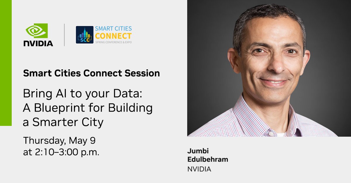 Join NVIDIA's Jumbi E. and @DellTech, @EpicIO_Tech, and former Denver Mayor Michael Hancock for a panel discussion on implementing #computervision and #visionAI solutions in cities. Don't miss this session at #SCC24. #nvidiasmartspaces 

Register now > nvda.ws/3UCRt8S