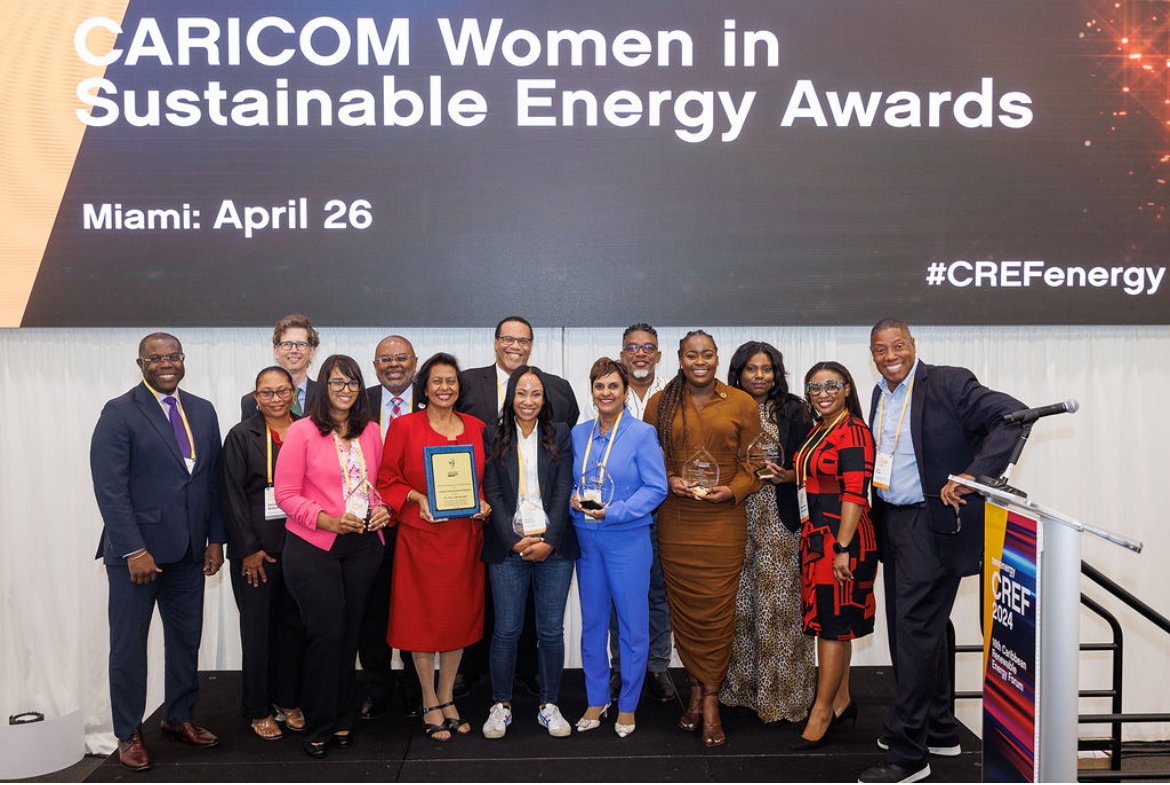 Let's celebrate the 2nd @caricomorg Women In Sustainable Energy (W.I.S.E.) Awardees: Ms. Angella Rainford, Ms. Rachel Sedacy, Dr. Ruth Potopsingh, Ms. Purdy Gouveia, Hon. Kerryne James, and Dr. Indra Haraksingh 🥳🏆 Details➡️ ow.ly/MQg450RsLn6 #CARICOMWISE