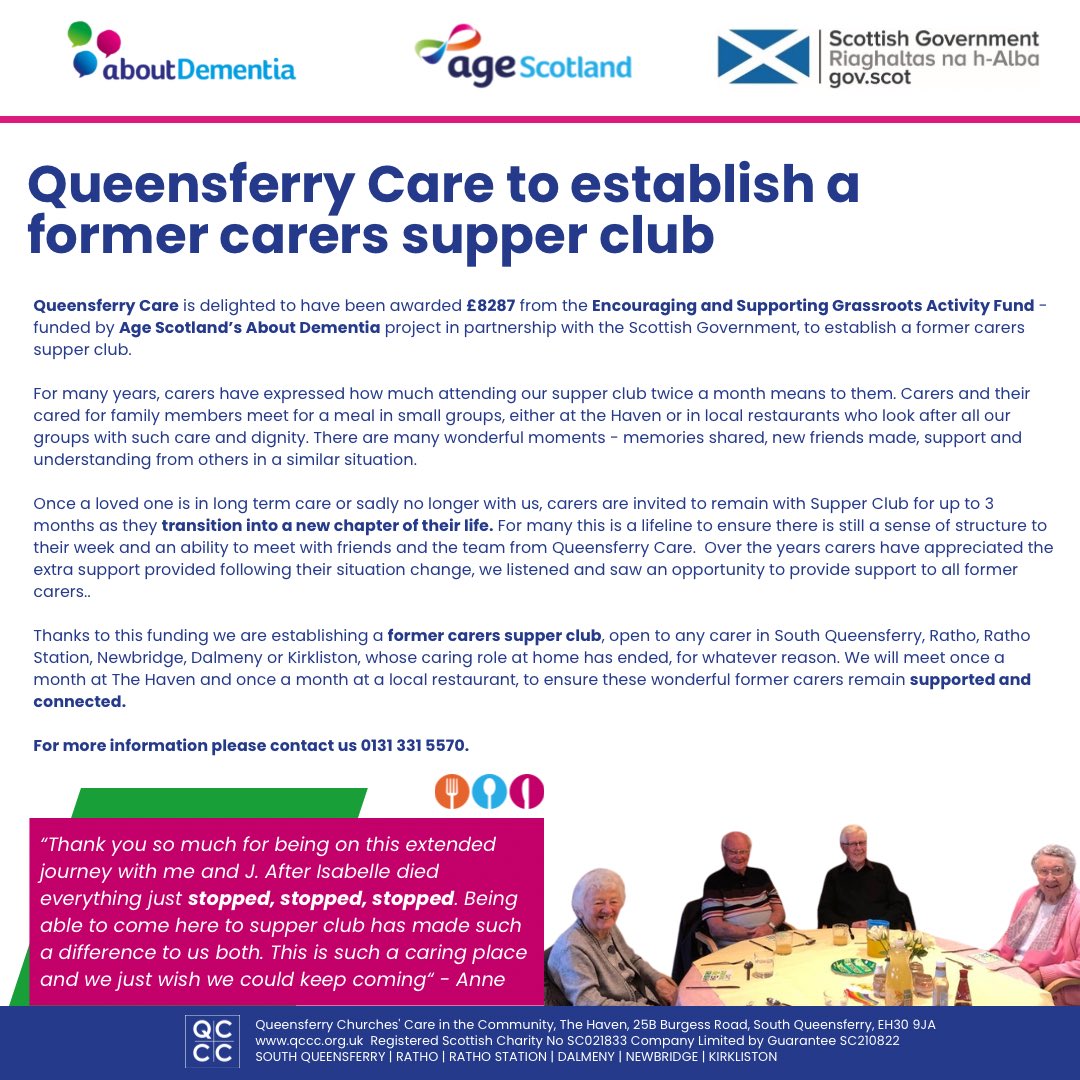 Thank you @AboutDementiaSc @agescotland 🙌 caring for carers