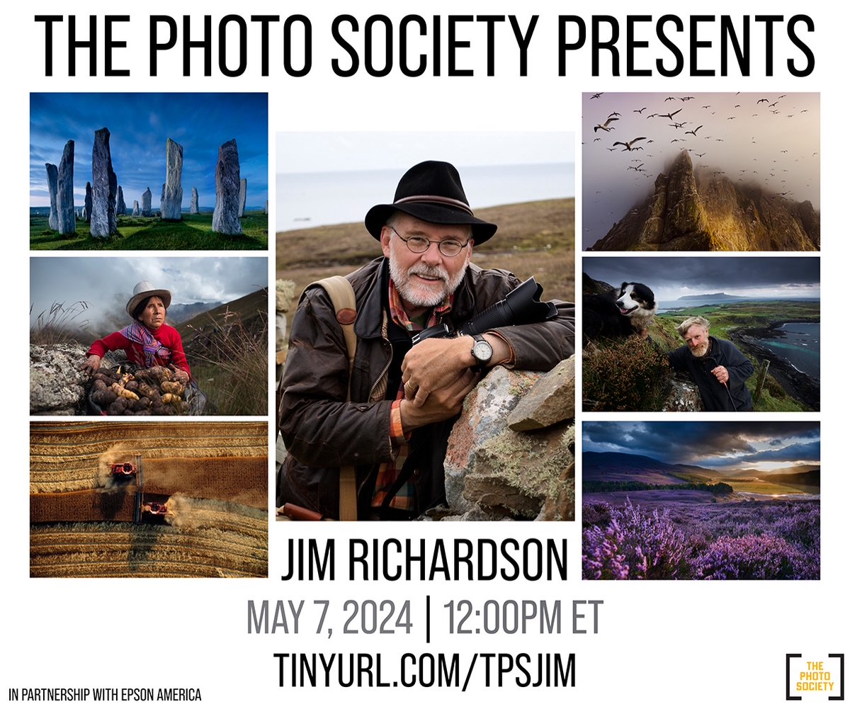 The Photo Society Presents Jim Richardson on May 7 at 12:00PM ET. This event is free and open to the public thanks to our friends at Epson America. Please feel free to share the link tinyurl.com/tpsjim. This event is free and open to the public. #ToTheStarsKS #Lindsborg