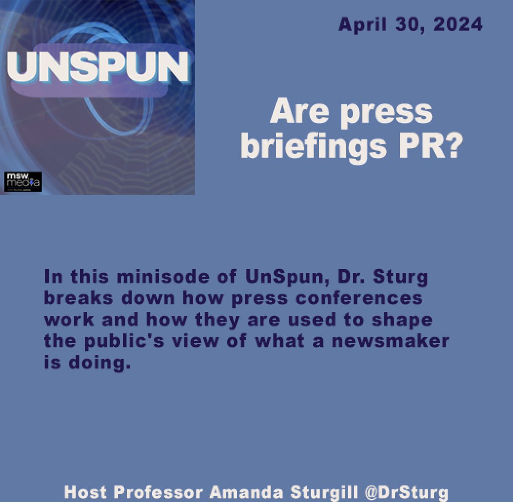 New #Unspun podcast with Prof. Amanda Sturgill @DrSturg. #MSWMedia

Listen: podcasts.apple.com/us/podcast/epi…