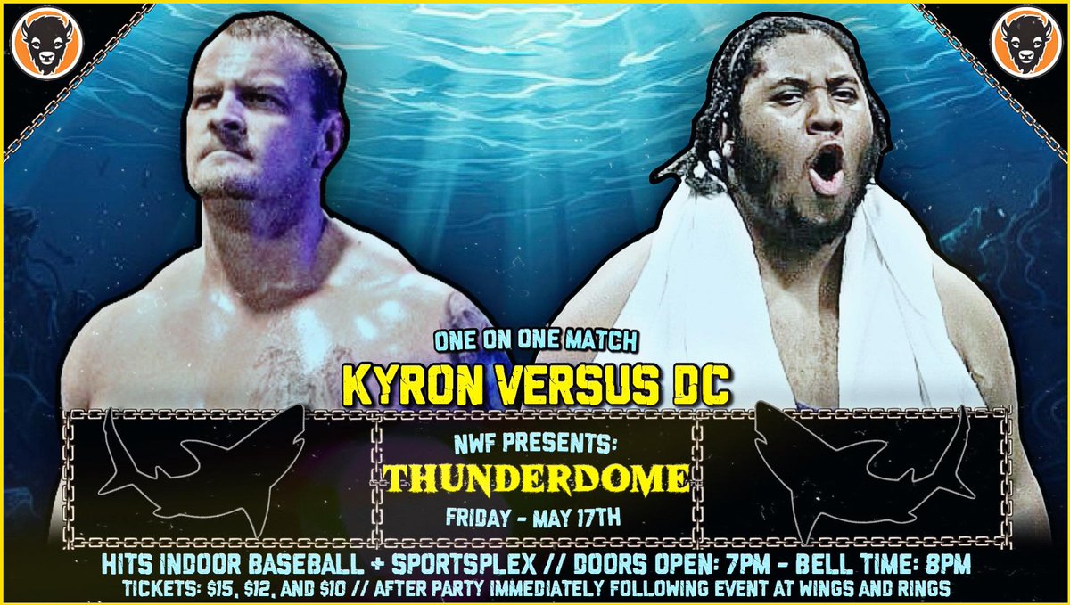 Big colossal showdown signed between two former NWF Heavyweight Champions for May 17th at Hits Indoor Baseball as @TheRealDC_NWF takes on Kyron! 🎟: nwfwrestling.com/events 🚪: 7 pm 🔔: 8 pm