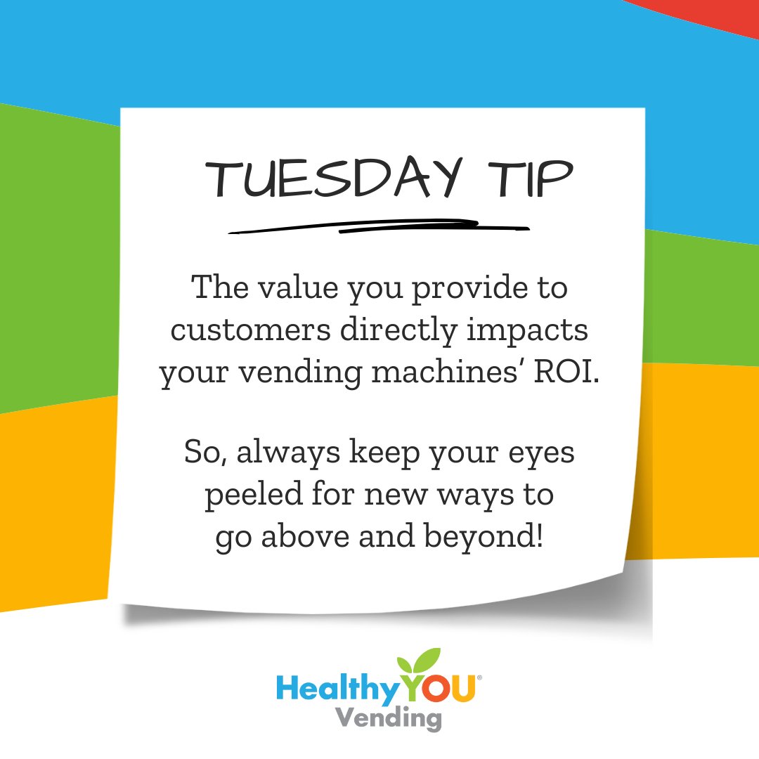 Looking for new vending locations? First, identify spots that suit your business model. Think about what the ideal products would be for that location and go from there. Remember: your success is often directly related to the value you provide!
#tuesdaytip #healthyyouvending