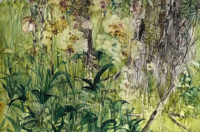 In our IN #SPRING #artexhibition #painting by Margery Thomas Mueller - View at: vb-contemporary.com - #artlovers #floralart #vbcontemporary #contemporaryart #naturelovers #artcollector #artnews #watercolor #artcall #abstract #kunst #modernart #abstractpainting #flowers #arte