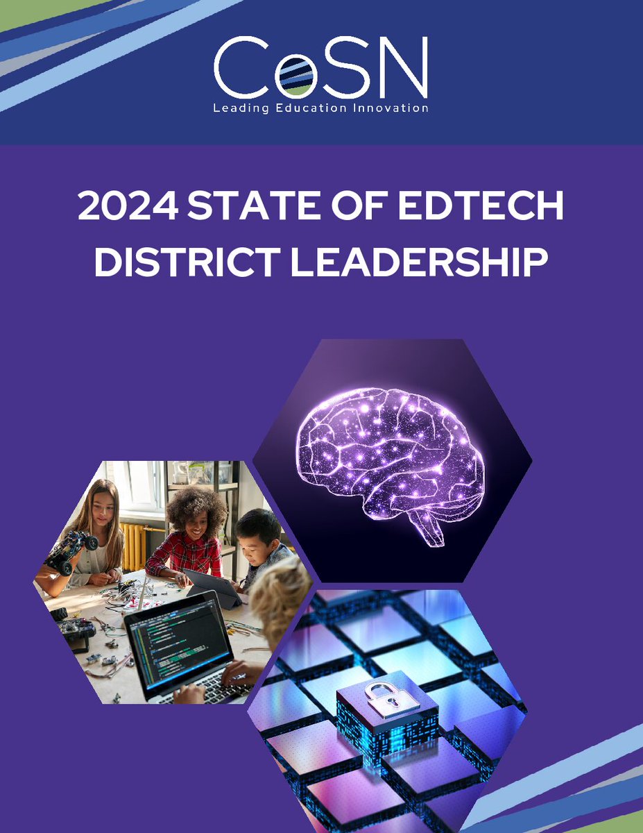 Now available...the CoSN 2024 State of EdTech Leadership report! A couple of key findings include: benefits in how #AI can positively impact education and #Cybersecurity is still a top concern. Take a peek - ow.ly/bYPI50RsMgM #EdTech #SurveyResults @keithkrueger