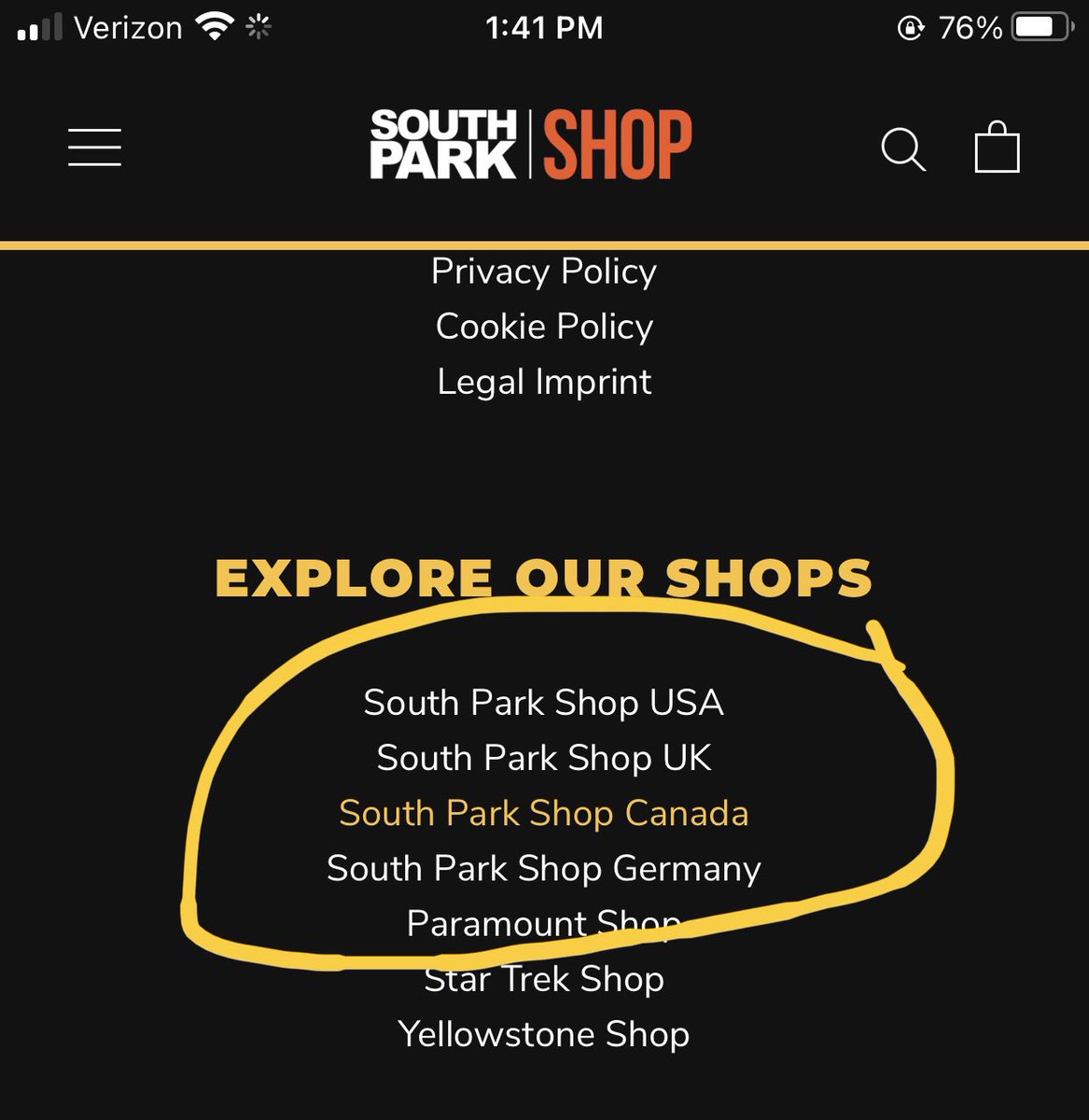 Becoming more hopeful about the opportunity for @AMCTheatres to ship internationally which would be significant. Here is the South Park shop that Snow Commerce supports. Game changer if the #AMCTheatresShop does this as well. southparkshop.com