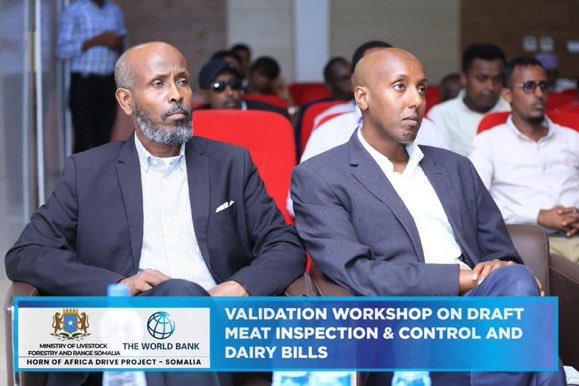 Minister of Livestock, Forestry, and Range @HassanEeley closed a 4-day validation workshop in #Mogadishu focused on the draft meat inspection and control, and dairy bills.