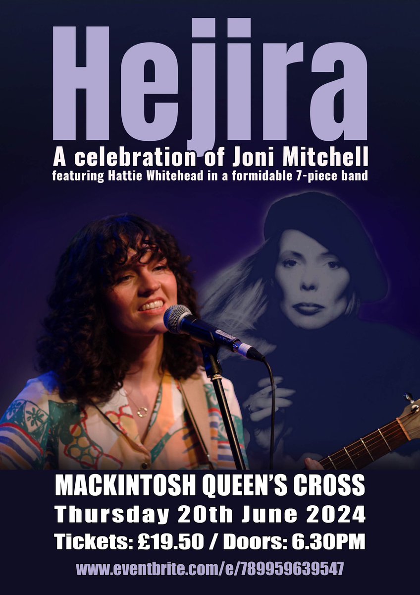 Today is @IntlJazzDay and what could be better than buying a ticket for the @GlasgowJazzFest @MackQueensCross We have the wonderful 7-piece band Hejira, set up to celebrate and honour the masterpiece works of Joni Mitchell, mostly from the late ‘70s. @jonimitchell