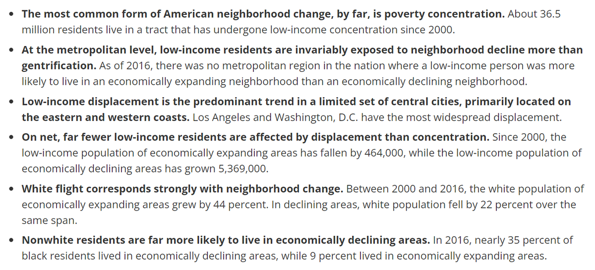 And here are its findings. Spoiler alert, poverty concentration and economic decline are: -much more common than displacement -affect many more people than displacement -are much more likely to affect people of color and other vulnerable groups